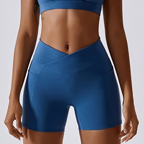 IWEMEK ABOCIW Women's Cross-Back Workout Bra & Shorts Set