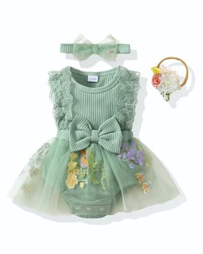 Renotemy Newborn Lace Romper Boho Flower Dress for Summer Photography