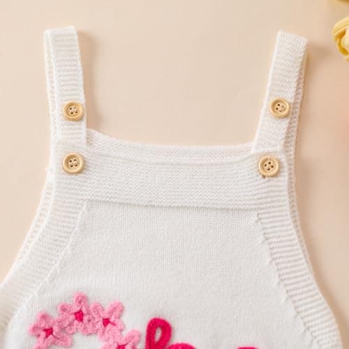 IMEKIS Boho Baby 1st Birthday Outfit Sweater Romper Overalls