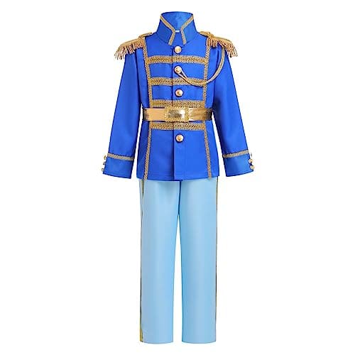 OBEEII Boys Prince Charming Costume for Kids - Royal King Outfit for Carnival, World Book Day, and Halloween