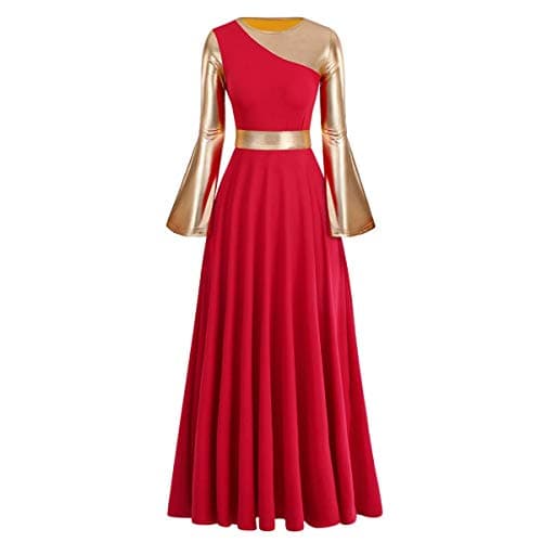 IMEKIS Women's Bi-Color Liturgical Praise Dance Dress