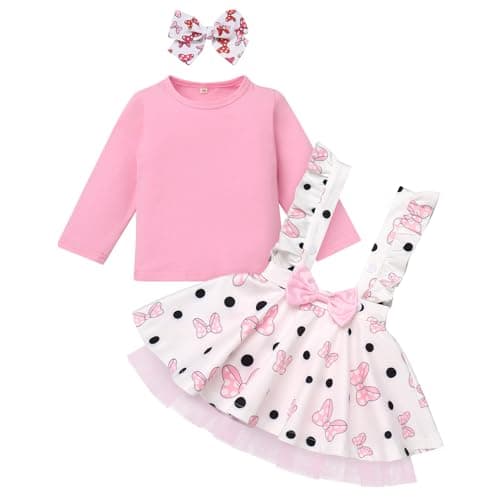 IMEKIS Toddler Mouse Birthday Outfit Shirt & Overalls+winter accessories