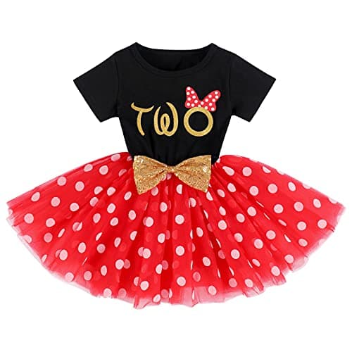 IMEKIS Baby Girls Polka Dots Tulle Tutu Dress for 1st 2nd Birthday Party