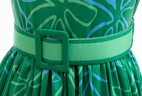 Girls Green Cosplay Costume with Wig for Halloween