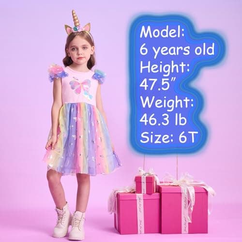 VIKITA Girls' Knee-Length Summer Tutu Dress