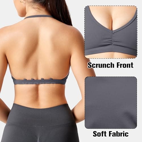 Yeoreo Women's Padded Strappy Open Back Workout Gym Bra