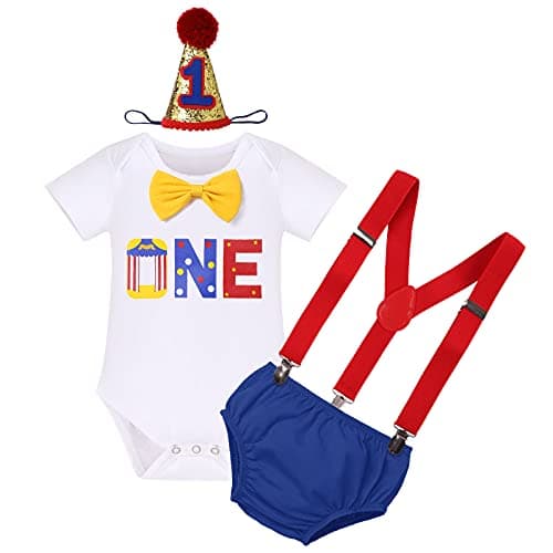 Circus Carnival Theme Baby Boy 1st Birthday Outfit