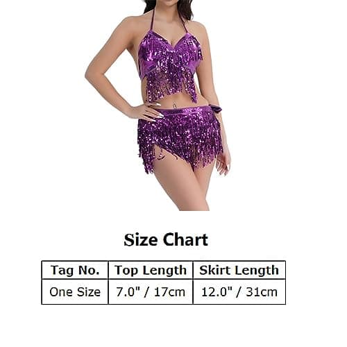 Shiny Crop Top Fringe Skirt Music Festivals Clothes Halloween Cosplay Alien Costume