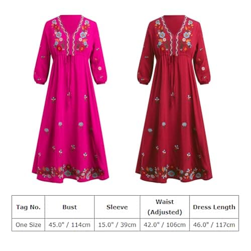 Traditional Mexican Embroidered Dress for Women