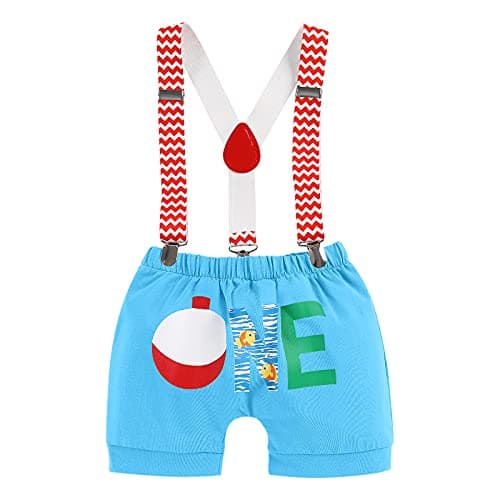 Birthday Outfit Set for Baby Boys: Romper, Shorts, Suspenders, Hat