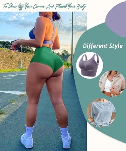 AIMILIA Women's High Waist Yoga Booty Shorts Spandex Dance Leggings