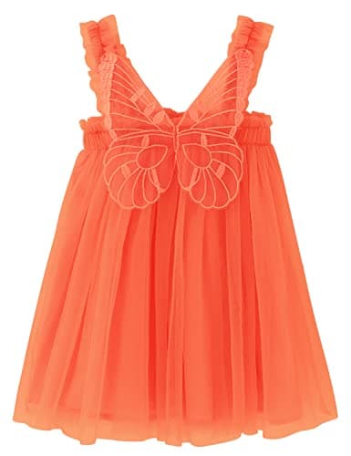 AGQT Baby Girls Butterfly Print Tulle Tutu Sundress 6M-6T