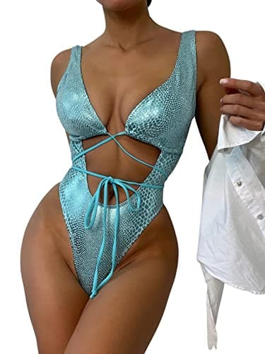 Metallic Snakeskin One Piece Swimsuit for Women by UCadego