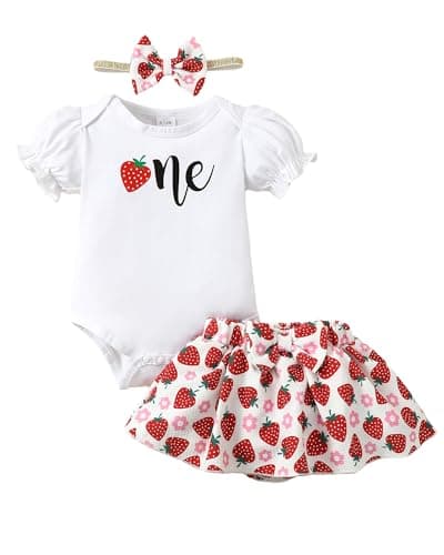 Mioglrie 1st Birthday Girl Outfit Romper Tutu Set 3-18 Months