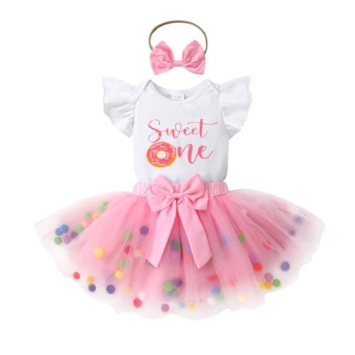 YOUNGER TREE 1st Birthday Outfits & Tutu Skirt for Baby Girls