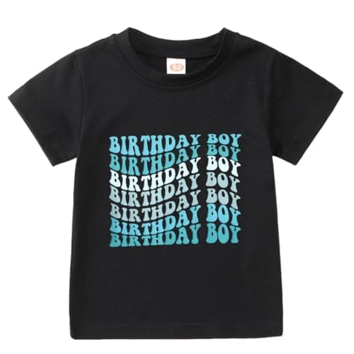 KEKEMI Toddler Boy Birthday Party Letter Print T-Shirt