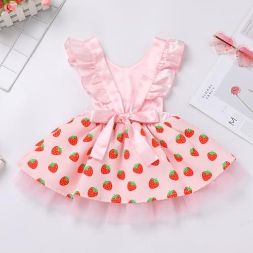 IMEKIS Toddler Cow Print Dress | 1st Birthday Outfit | Farm Theme Clothes Set for Girls, Cake Smash Photo Shoot