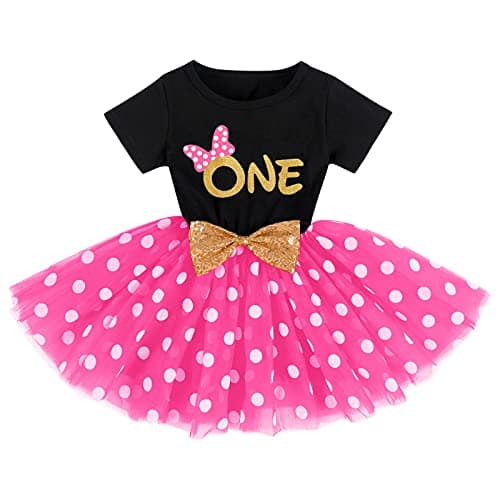 IMEKIS Baby Girls Polka Dots Tulle Tutu Dress for 1st 2nd Birthday Party
