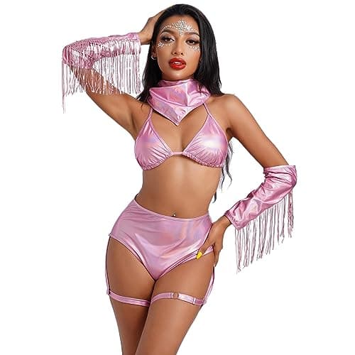 Sexy Cowgirl Halloween Costume 4 Piece Set