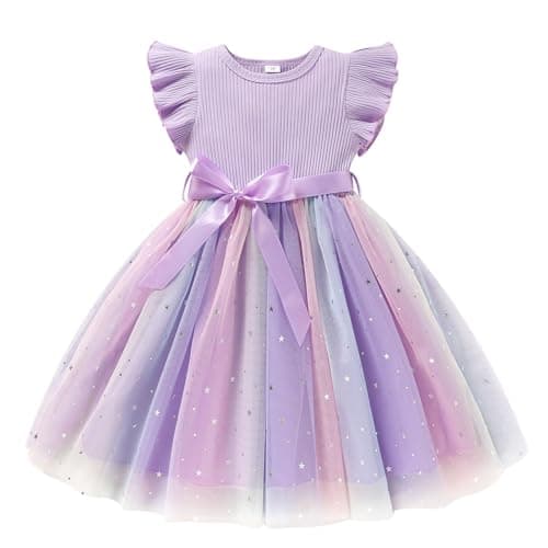 Sinhoon Toddler Girl Tulle Summer Ruffle Dresses 1-6Y