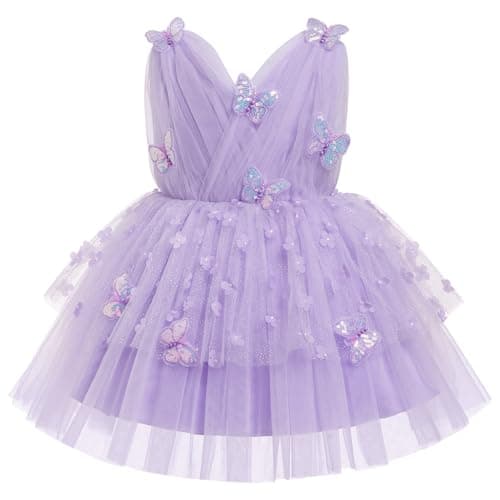 Toddler Girls Butterfly Tutu Dress for Birthday Parties and Photoshoots