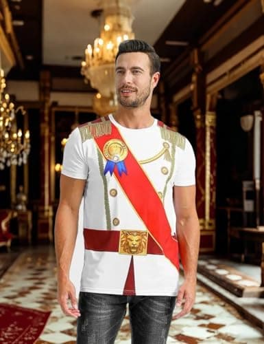 Funny Men's Prince Costume T-Shirt for Halloween