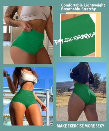 AIMILIA Women's High Waist Yoga Booty Shorts Spandex Dance Leggings