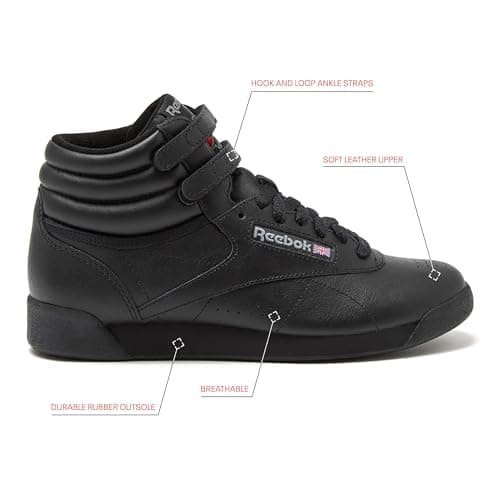 Reebok Women's Freestyle Hi Top Sneakers, Black or White, Sizes 5-12