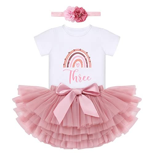 ODASDO Boho Rainbow Birthday Cake Smash Outfit Set