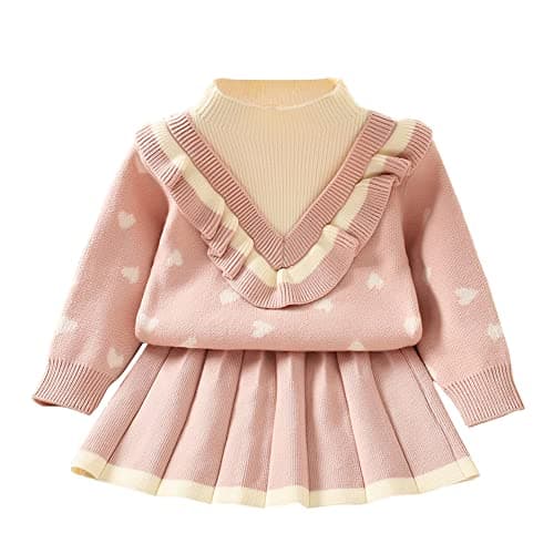 Toddler Girls Knitted Sweater and Skirt Set