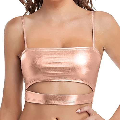 Reflective Crop Top for Women, Festival Rave Outfits and Girls Club Tank Vest