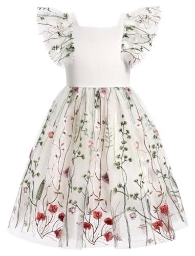 IMEKIS Princess Butterfly Boho Tulle Dress for Toddlers Girls Birthday Pageant