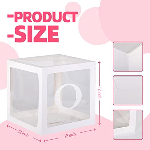 TECKED First Birthday Decor 3 Pcs Balloons, Clear Blocks & Letters for Photoshoot Props