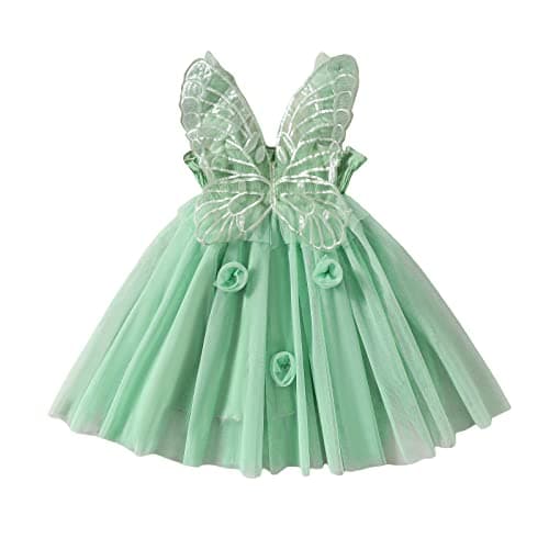 ZINTAOZT Toddler Butterfly Wings Sleeveless Skirt Birthday Party Tutu Dress
