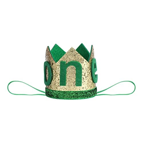 Baby Boy St. Patrick's Day Green Romper with Suspender Shorts and Crown Hat