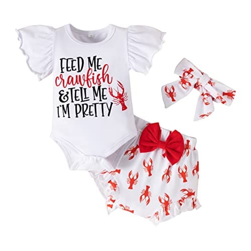 Newborn Baby Girls Ruffle Romper Set