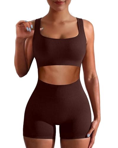 AURUZA Seamless High Waist Leggings & Sports Bra Gym Set