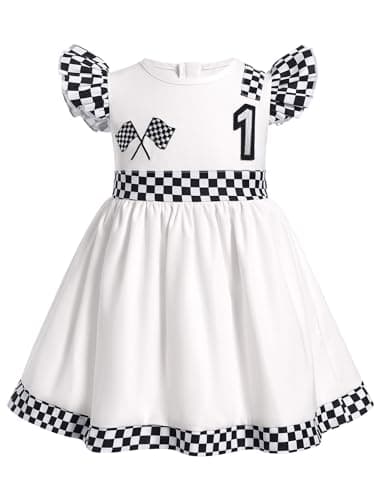 IMEKIS Baby Girl Race Car Birthday & Halloween Dress