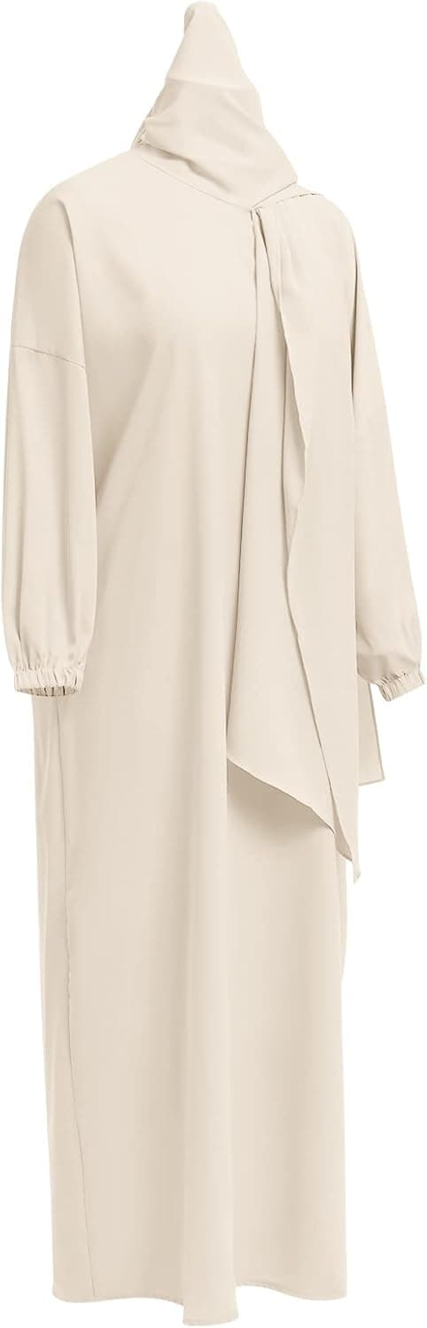 Women Muslim Abaya Modest Solid Prayer Dress with Hijab Islamic Dubai Middle East Dubai Turkey Kaftan Outfit