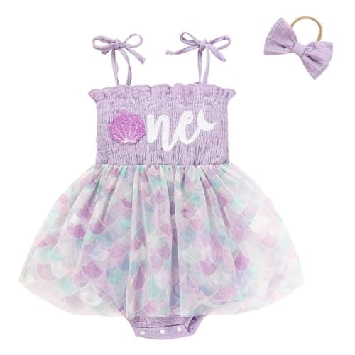 TITKKOP Baby Girl 1st Birthday Tulle Romper Sleeveless Bodysuit