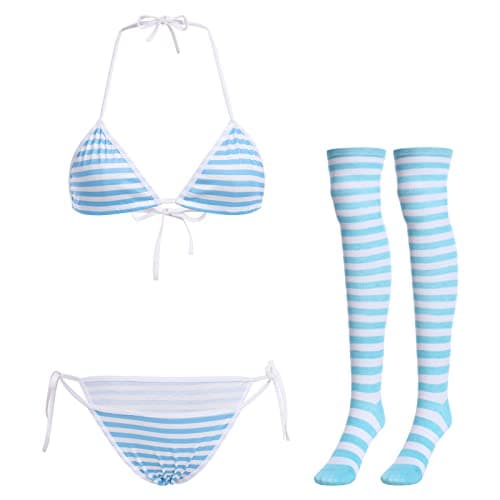 IMEKIS Women's Kawaii Anime Lingerie Set 4Pcs Outfit