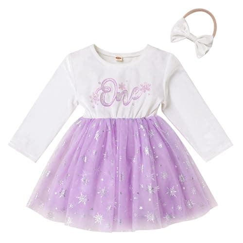 Velvet Snowflake Dress with Headband for Baby Girls' 1st Birthday Cake Smash Photos
