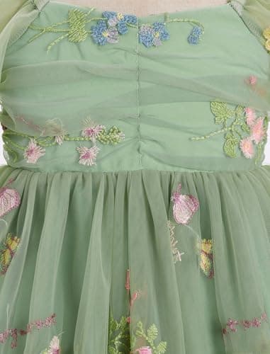 Toddler Girl Birthday Dress with Floral Print and Long Sleeves