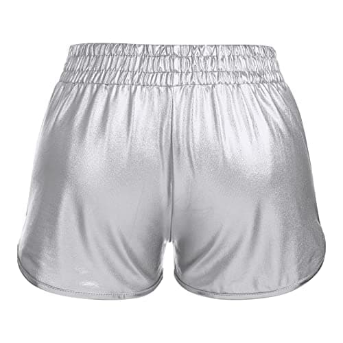 Metallic Rave Outfit for Women: Shiny Crop Top and Shorts for Music Festivals, Halloween Cosplay and Dance Clubwear