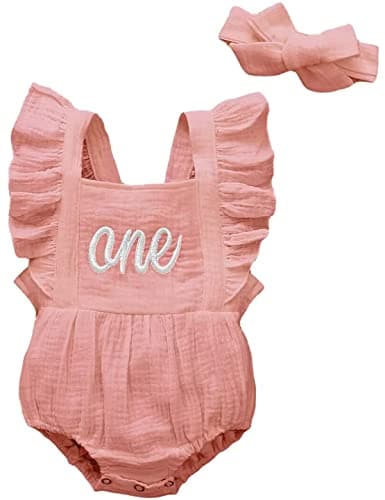 Aslaylme 1st Birthday Girl Outfit Bodysuit
