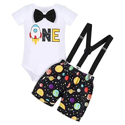 Baby Boys Space Birthday Cake Smash Outfit