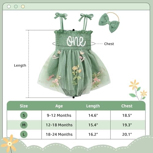Durio Baby Girl 1st Birthday Tutu Romper with Headband Sleeveless