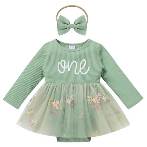 IMEKIS Baby Girl 1st Birthday Pumpkin Romper & Sparkle Headband Outfit