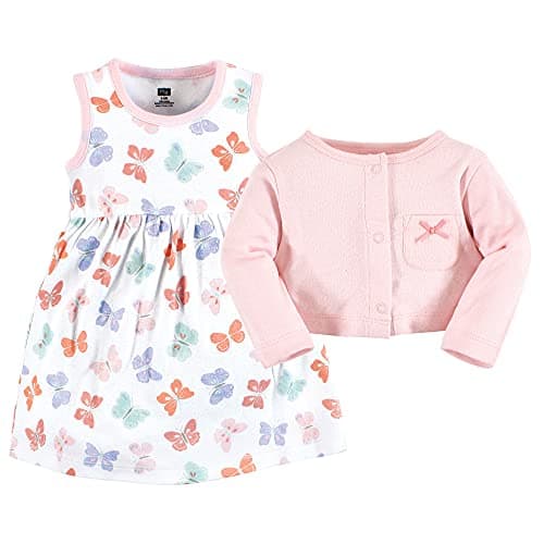 Hudson Baby Girls' Cotton Dress & Cardigan Set