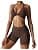 Workout Sets for Women 2 Piece Twist Front Halter Sports Bras High Waist Booty Shorts Exercise Gym Yoga Outfit